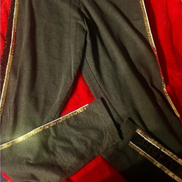 PINK Victoria's Secret Black and Gold Leggings with Side Stripes - Picture 3 of 5